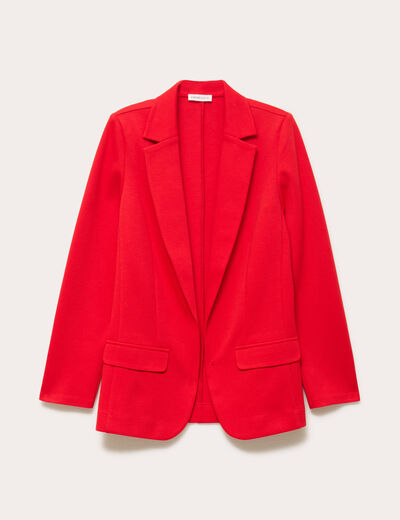 Veste blazer cintr&eacute;e rouge femme