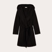 Manteau ceinturé à capuche noir femme