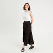 Jupe longue évasée noir femme