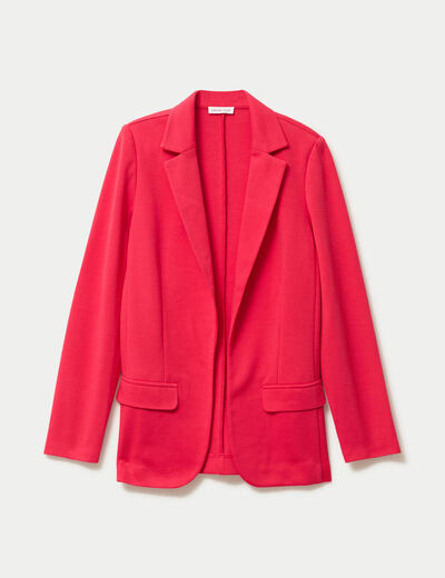Veste blazer cintr&eacute;e rouge femme