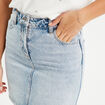 Jupe trapèze en jean denim double stone femme