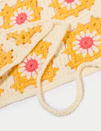 Foulard crochet orange femme