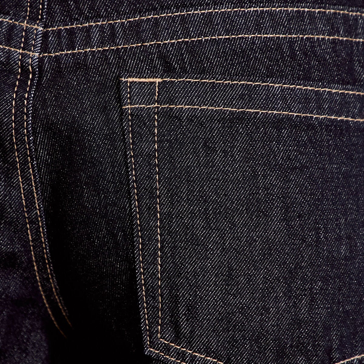 Jeans droit taille basse denim brut clean femme