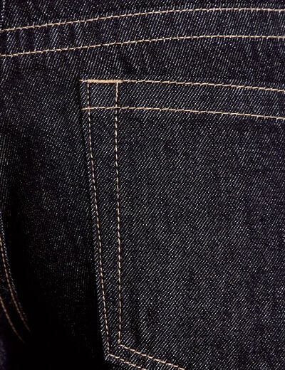 Jeans droit taille basse denim brut clean femme