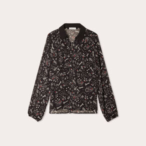 Chemise manches longues noir femme
