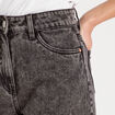 Short mom taille haute en jean denim noir femme