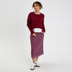 Jupe longue &eacute;vas&eacute;e rouge cerise femme
