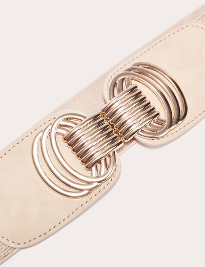 Ceinture élastiquée large couleur or femme