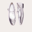 Ballerines plates gris argent femme