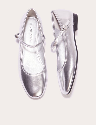 Ballerines plates gris argent femme