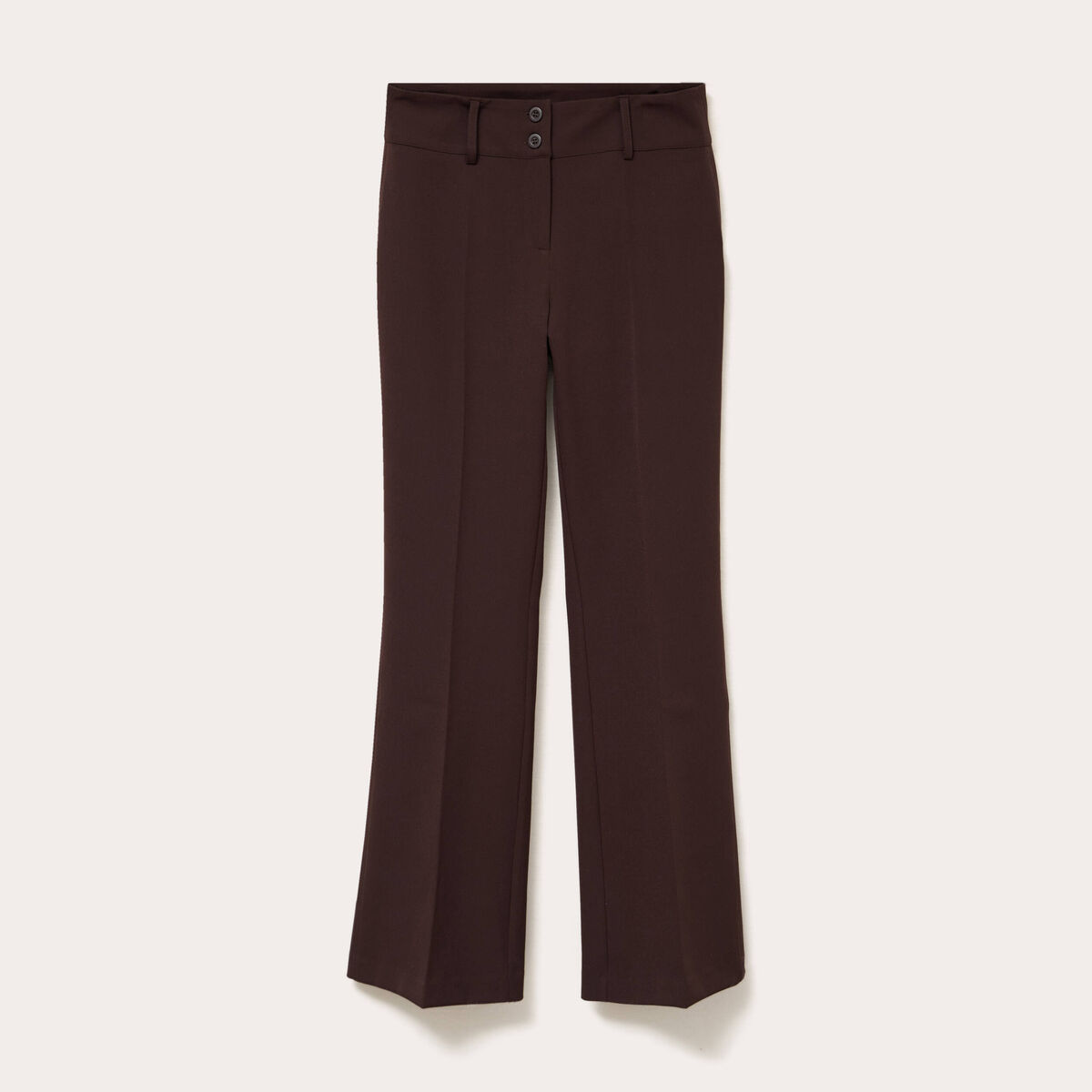 Pantalon flare marron fonc&eacute; femme