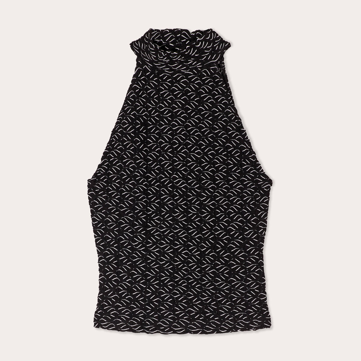 Débardeur col montant noir femme
