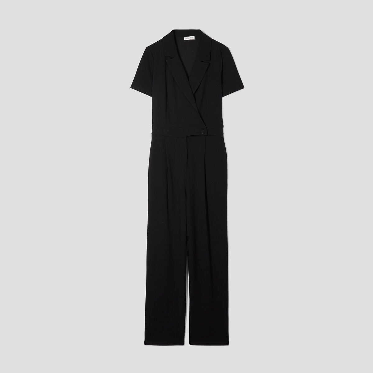 Combinaison pantalon &agrave; pinces noir femme