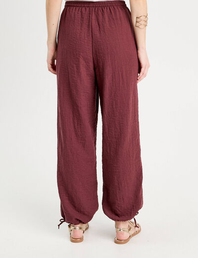 Pantalon large fluide prune femme