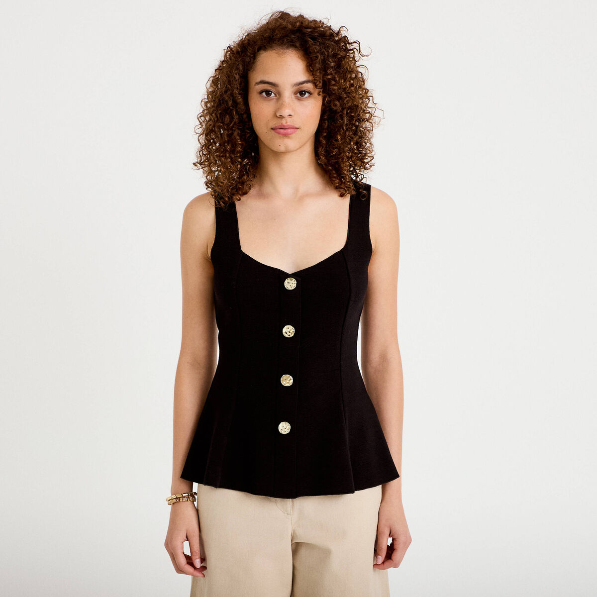 D&eacute;bardeur p&eacute;plum cintr&eacute; col coeur noir femme