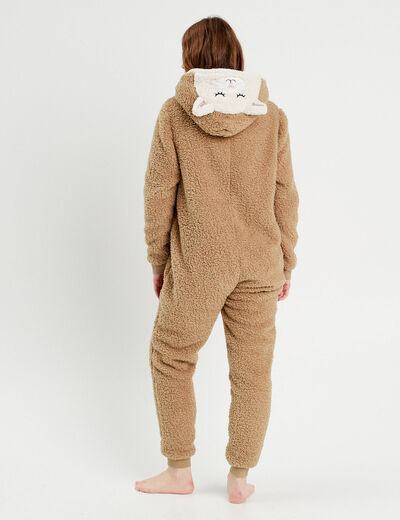 Combinaison pyjama capuche sable femme