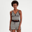 Débardeur crochet cropped noir femme