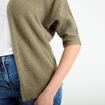Gilet manches 3/4 vert kaki femme