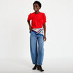 Blouse manches courtes brod&eacute;es rouge femme