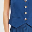 Veston sans manches bleu marine femme
