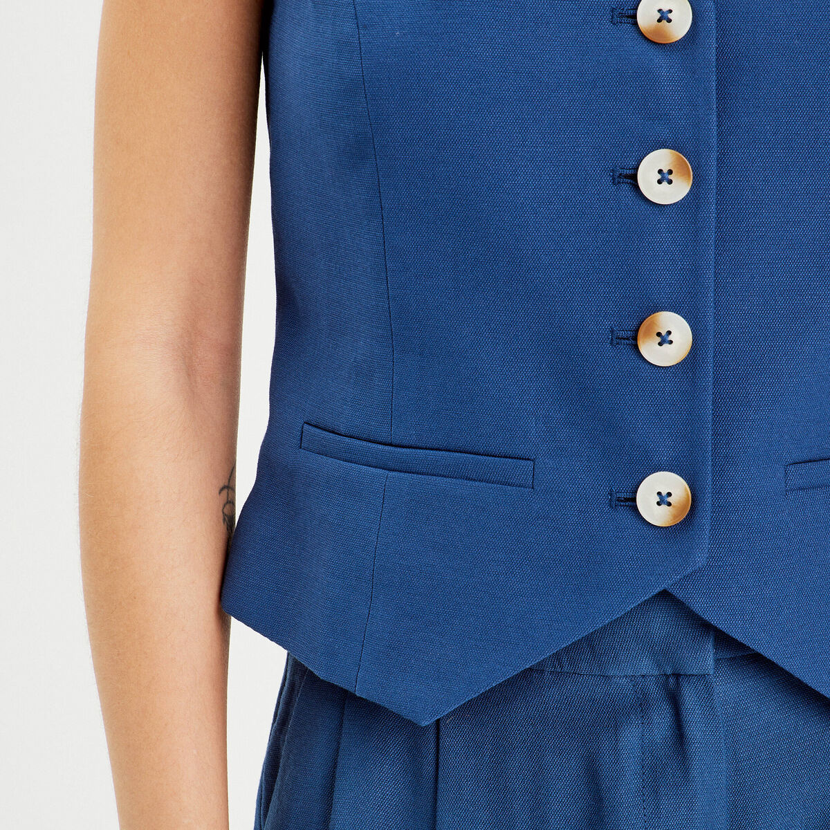 Veston sans manches bleu marine femme