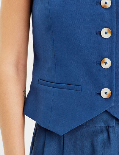 Veston sans manches bleu marine femme