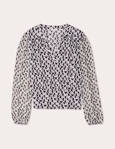 Blouse manches longues blanc femme