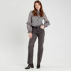 Blouse avec volants noir femme