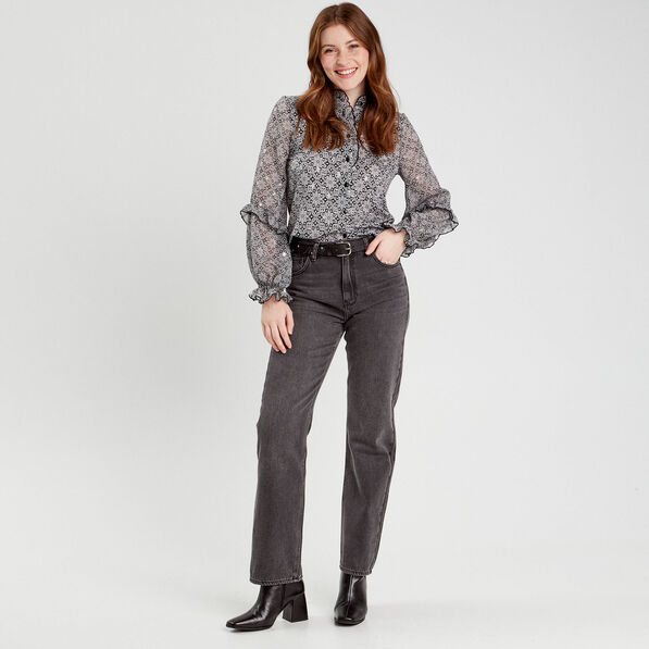 blouse avec volants noir femme Blouse avec volants noir femme