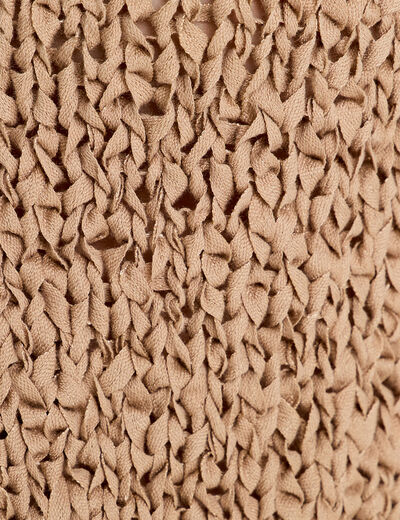 Gilet cropped sans manches beige femme