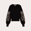 Pull avec broderie noir femme