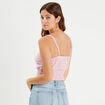 Blouse broderie anglaise rose poudrée femme