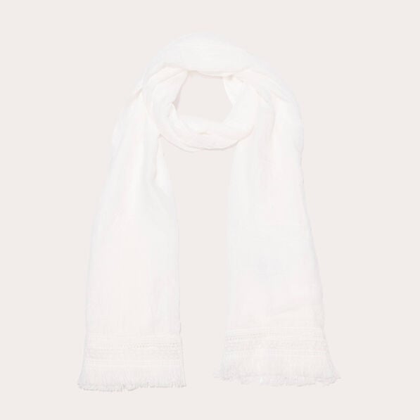 foulard avec franges blanc femme Foulard avec franges blanc femme
