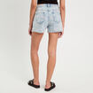 Short droit en jean rose clair femme