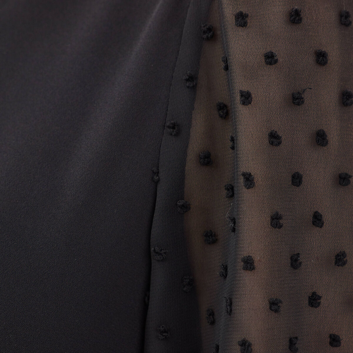 Blouse manches 3/4 noir femme