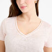 T-shirt manches courtes iris&eacute; rose clair femme