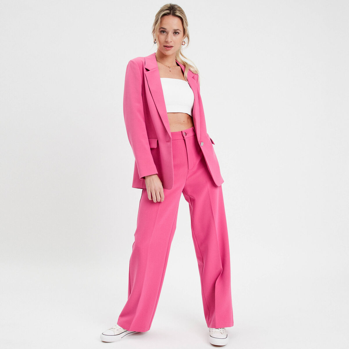Veste blazer fluide rose femme