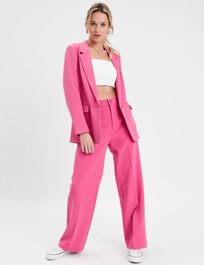 Veste blazer fluide rose femme