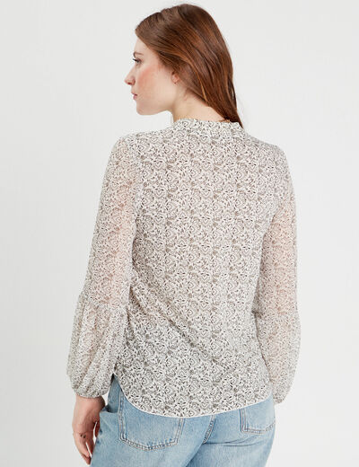 Blouse manches longues vert kaki femme