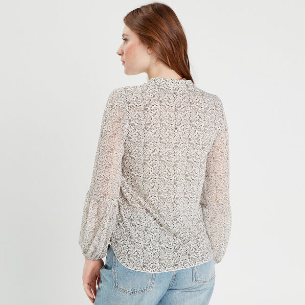 Blouse manches longues vert kaki femme