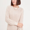Robe pull droite col rond ivoire femme