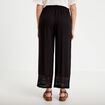 Pantalon large bi-mati&egrave;re pliss&eacute; noir femme