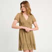 Robe &eacute;vas&eacute;e manches courtes vert olive femme