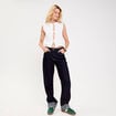 Gilet sans manches col v noeuds blanc femme