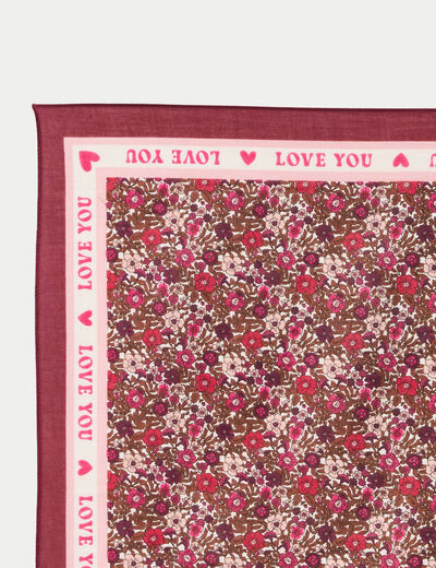 Foulard satin&eacute; soyeux rouge femme