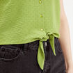 Blouse manches courtes vert anis femme