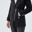 Manteau droit avec capuche noir femme