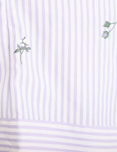 Short flare brod&eacute; Bridgerton violet clair femme