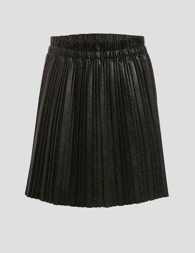 Jupe évasée plissée noir femme