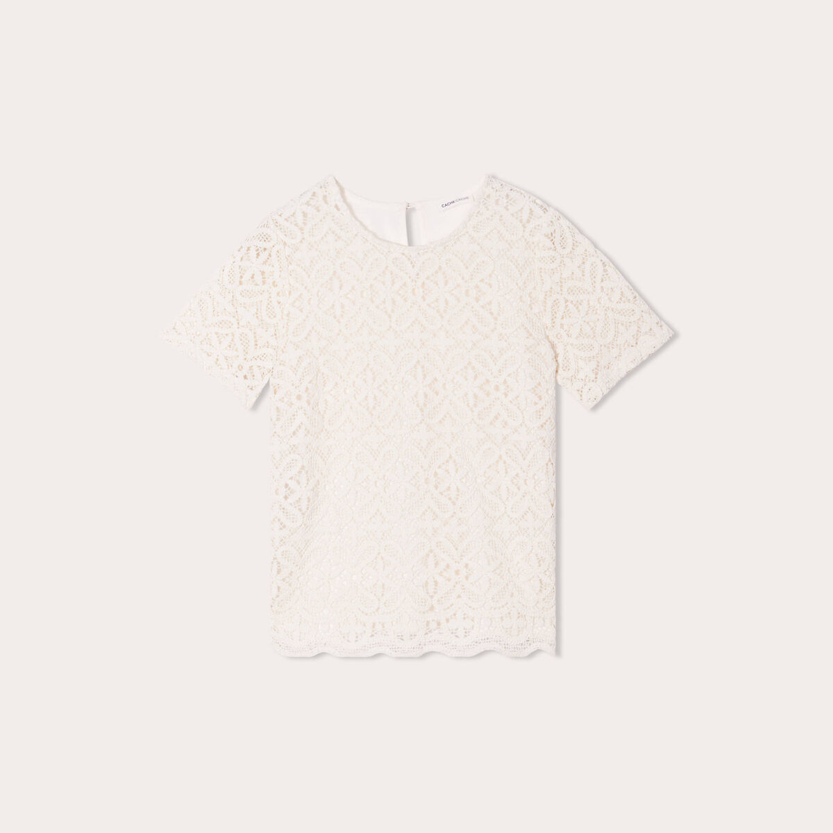 T-shirt manches courtes ecru femme
